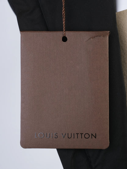 NEW Louis Vuitton Black Silk Dress Size L with Unique Collar Detail