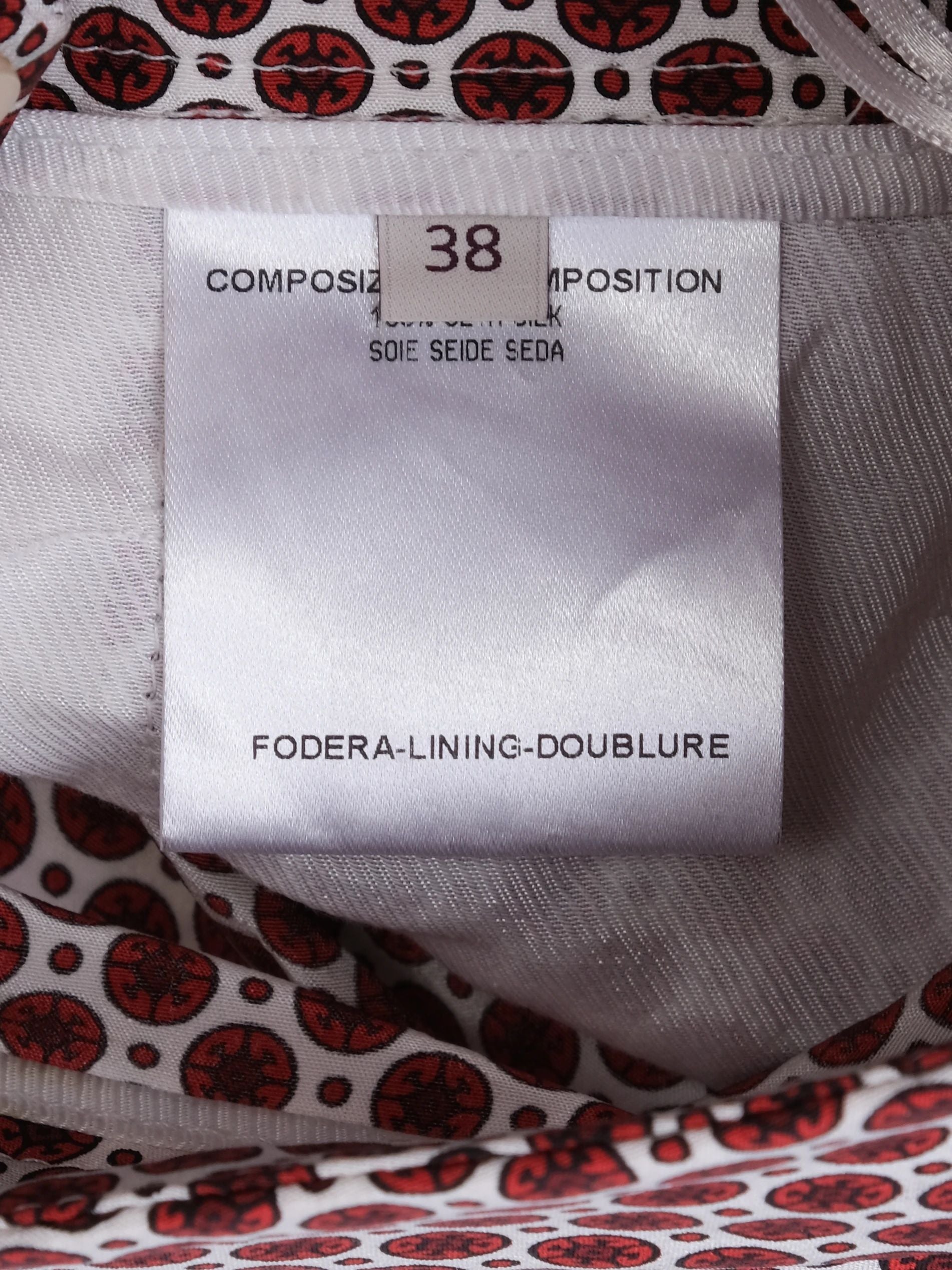 Excellent Stella McCartney Silk XS Pants Red White Pattern