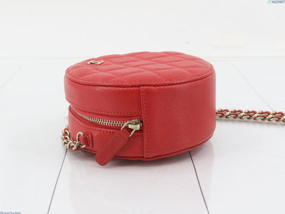 Chanel Matelasse Caviar Skin Coco Mark Round Chain