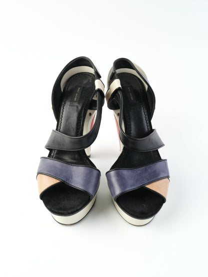 Excellent Marc Jacobs High-Heeled Platform Sandals Leather Size 38