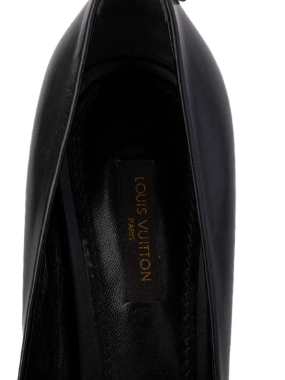 NEW Louis Vuitton Black Leather High-Heeled Shoes Size 38