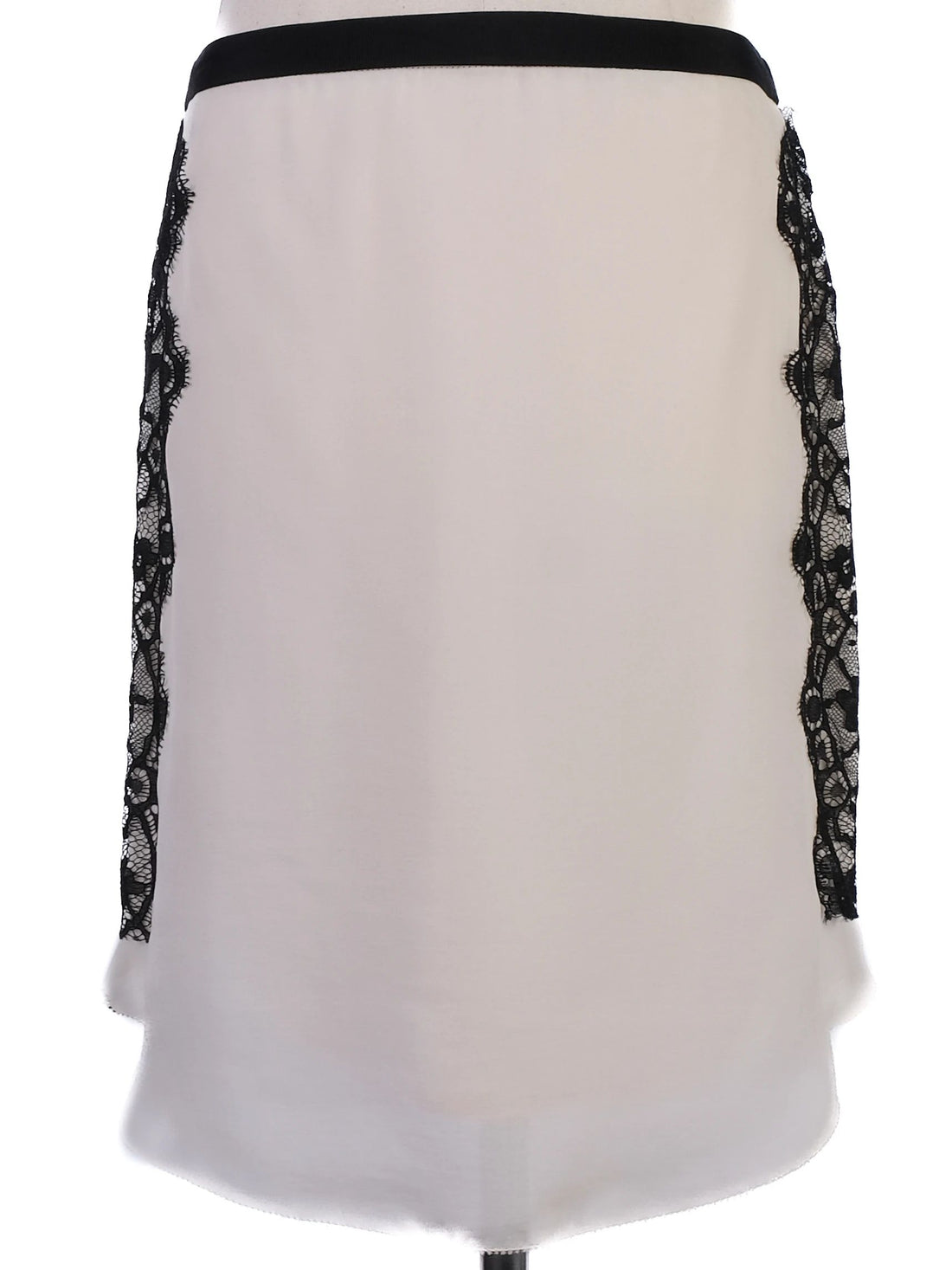 NEW By Malene Birger White Black Lace Overlay Skirt Size S