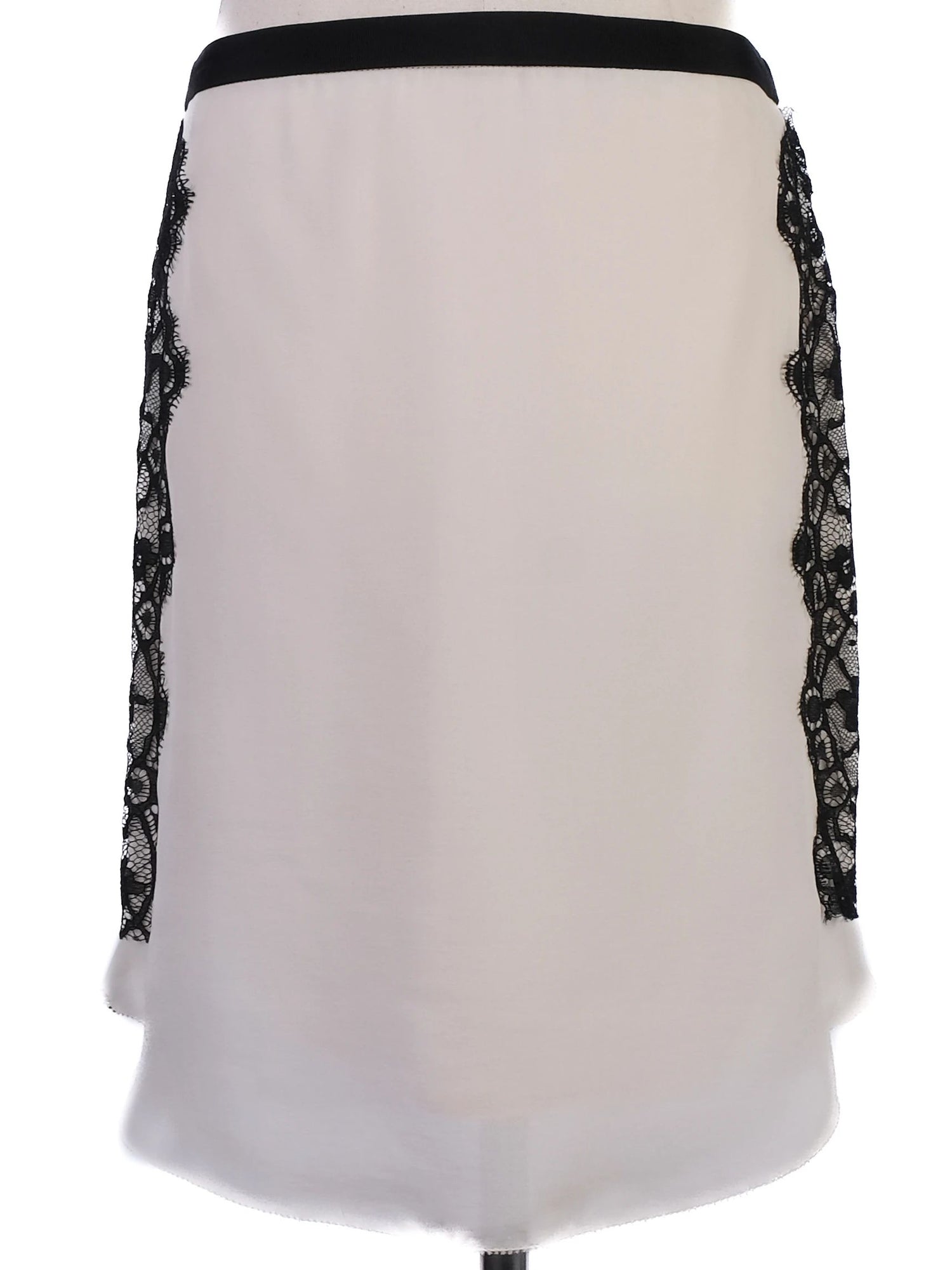 NEW By Malene Birger White Black Lace Overlay Skirt Size S