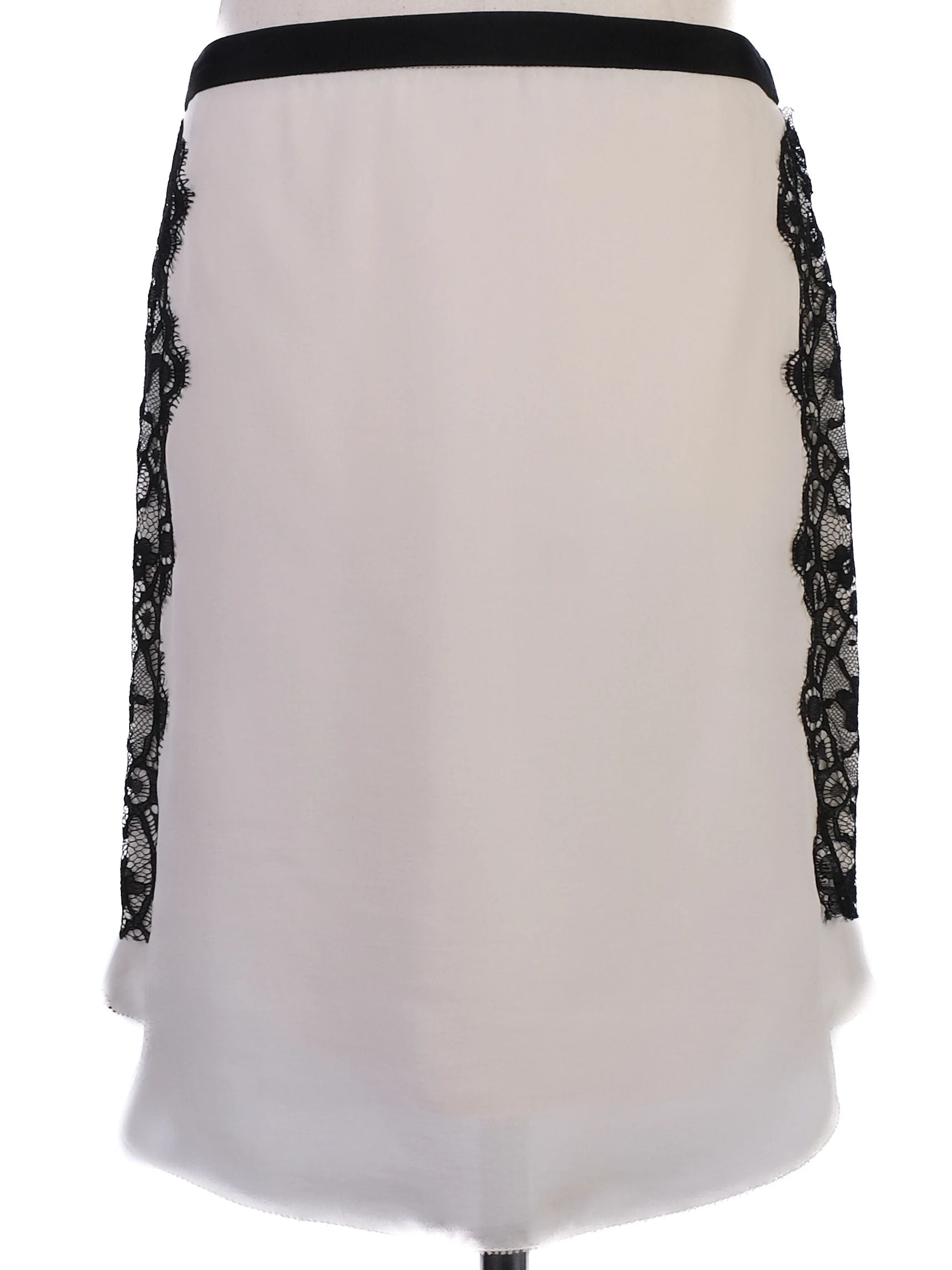 NEW By Malene Birger White Black Lace Overlay Skirt Size S