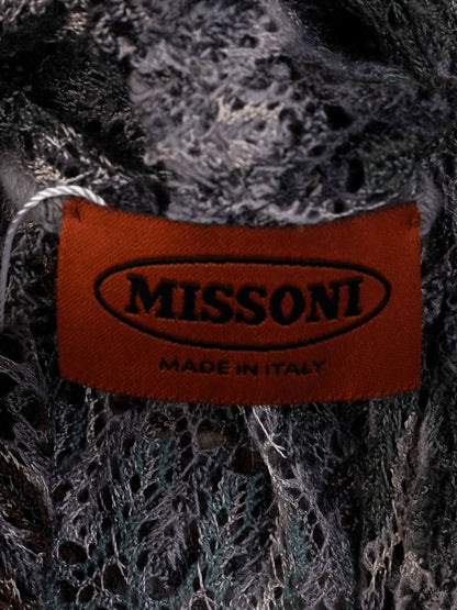 Average Missoni Blue Wool Long-Sleeve Cardigan Size M Made in Italy