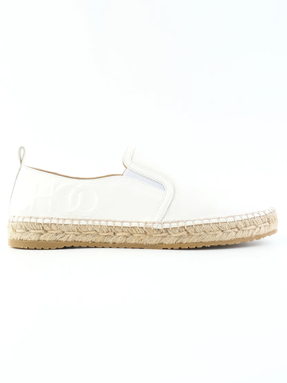 NEW Jimmy Choo White Leather Slip-On Espadrilles Women Size 39
