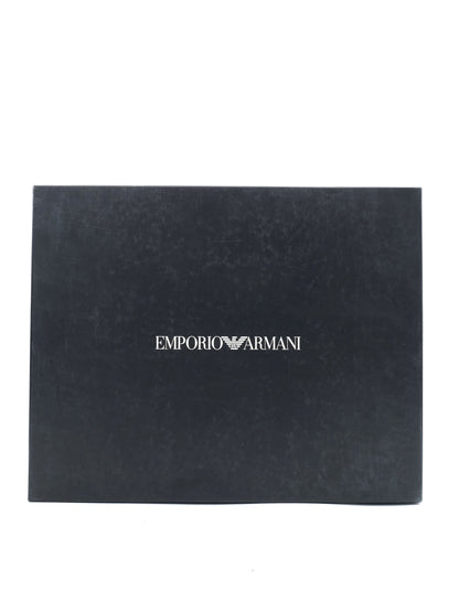 Excellent Emporio Armani Black Leather Boots with Chain Detail Size 40.5