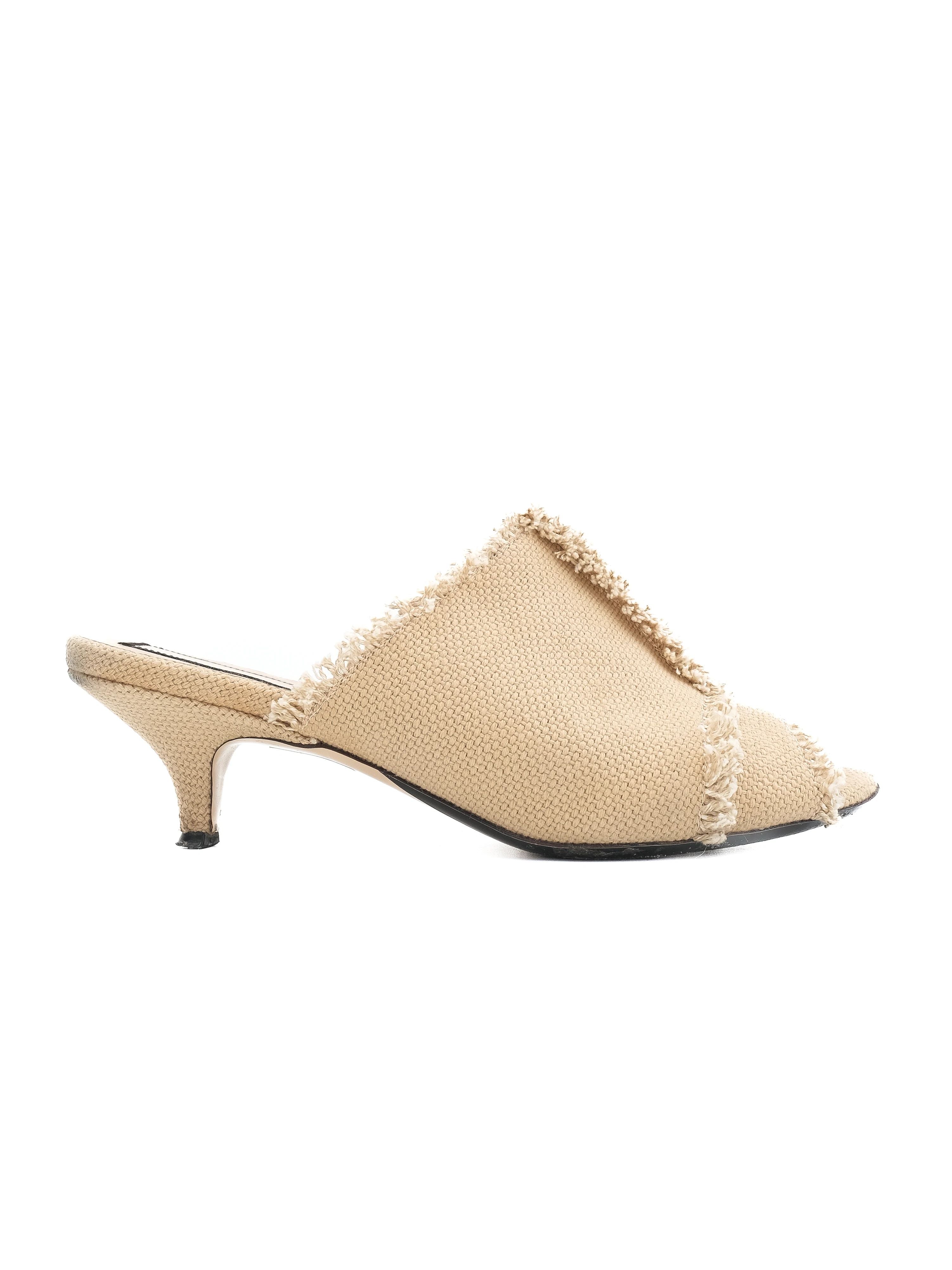 N21 Excellent Condition Orange Textile Heeled Sandals Size 36.5