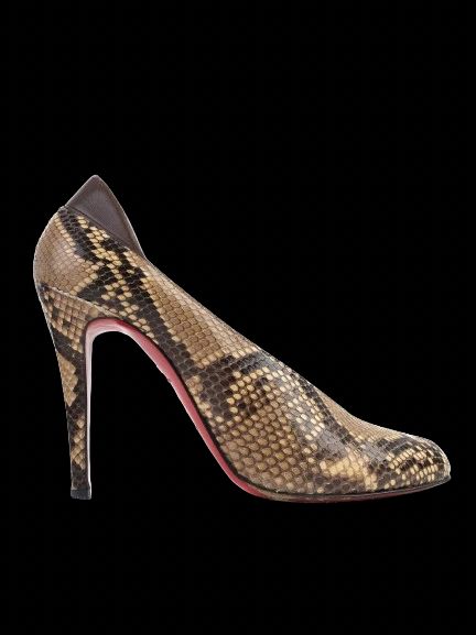 Excellent Christian Louboutin WomenÕs High-Heeled Snakeskin Shoes Size 39