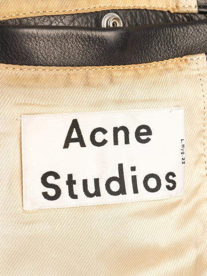 Excellent Acne Studios Black Leather Motorcycle Jacket Men