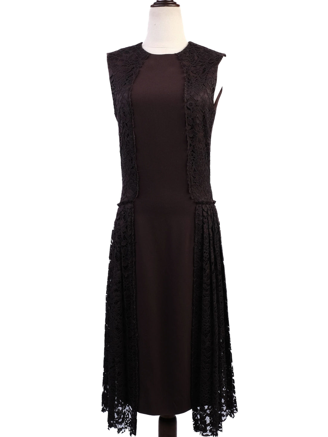 Joseph Black Sleeveless Dress with Lace Detail Size S Excellent