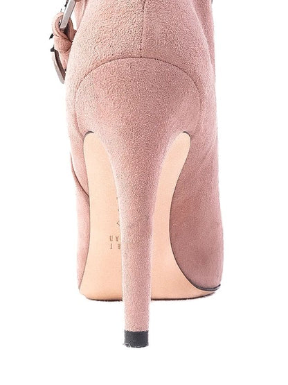 Excellent Stuart Weitzman Pink Leather High-Heeled Ankle Boots Size 37