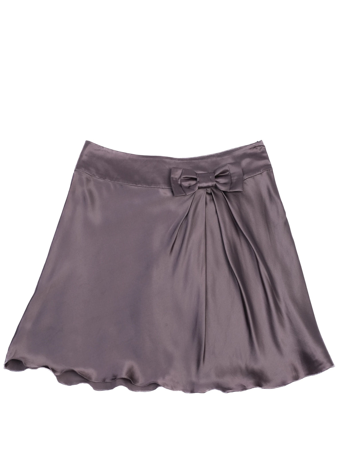 Excellent Philosophy di Alberta Ferretti Gray Silk Satin Skirt Size M