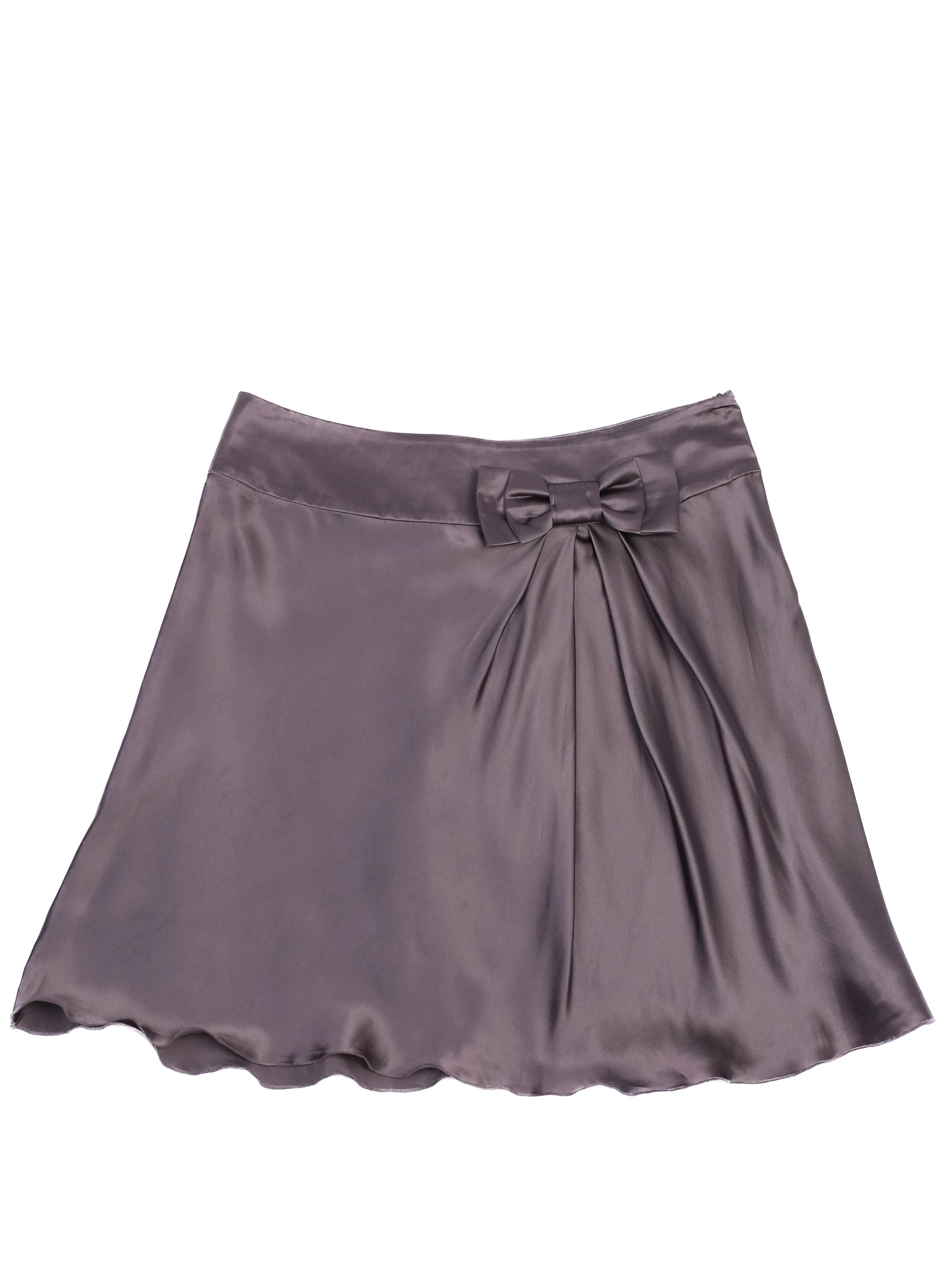 Excellent Philosophy di Alberta Ferretti Gray Silk Satin Skirt Size M
