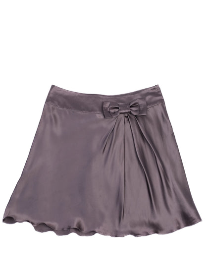 Excellent Philosophy di Alberta Ferretti Gray Silk Satin Skirt Size M