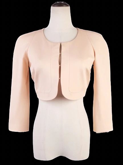 Excellent Elisabetta Franchi Pink Cropped Jacket Size M