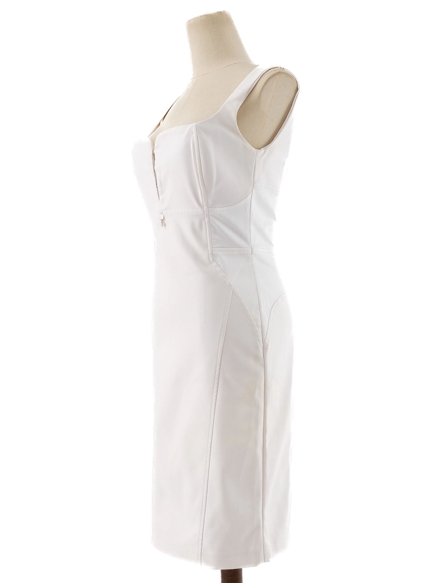 Elisabetta Franchi White Sleeveless Dress Size M Excellent Condition