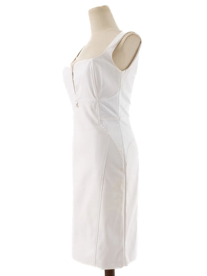 Elisabetta Franchi White Sleeveless Dress Size M Excellent Condition