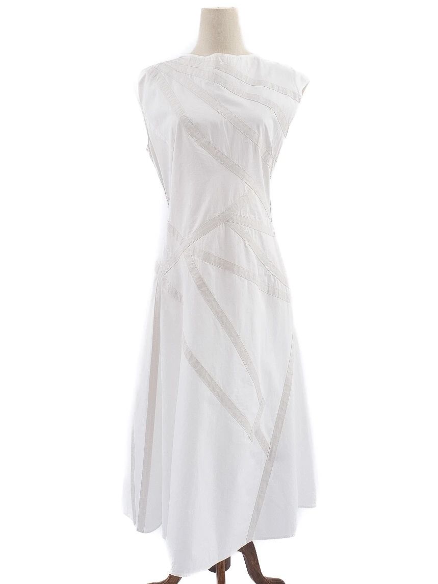 Excellent Bottega Veneta White Sleeveless Dress Cotton Size N/A