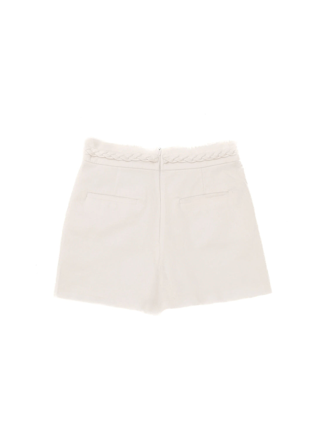 Excellent Red Valentino White Shorts Size 40 with Braided Detail