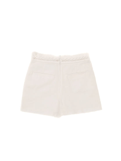 Excellent Red Valentino White Shorts Size 40 with Braided Detail