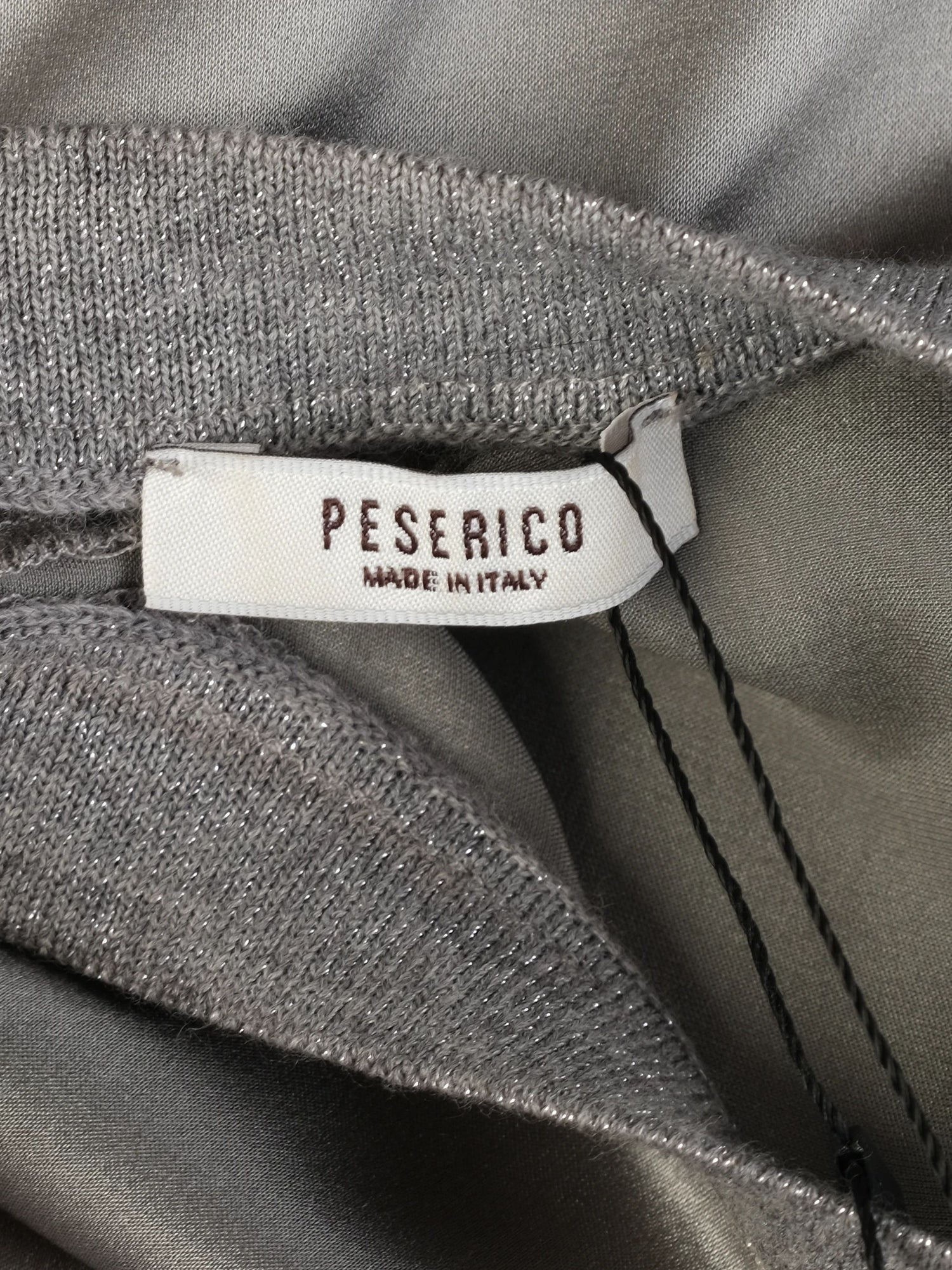 Excellent Peserico Gray Silk Blouse Size M for Women