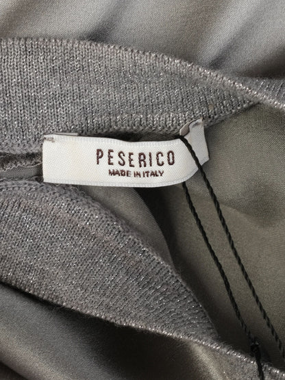 Excellent Peserico Gray Silk Blouse Size M for Women