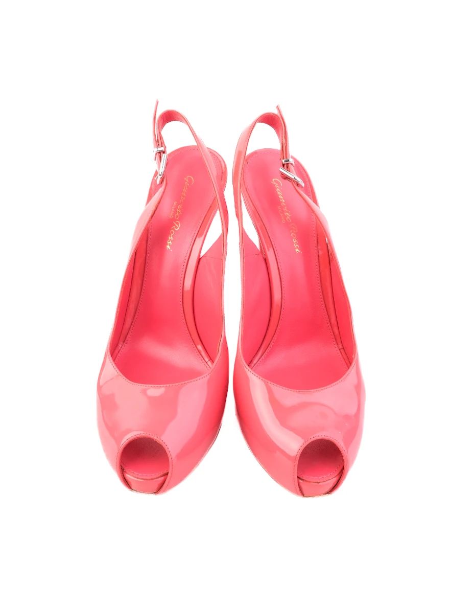 Excellent Gianvito Rossi Pink Leather Slingback Heels Size 40