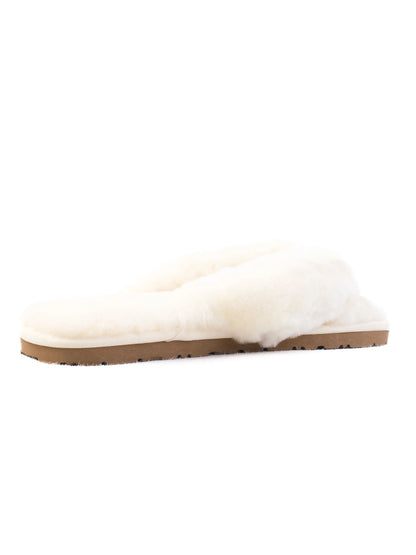 NEW Ugg White Faux Fur Slippers with Decorative Bow for Women