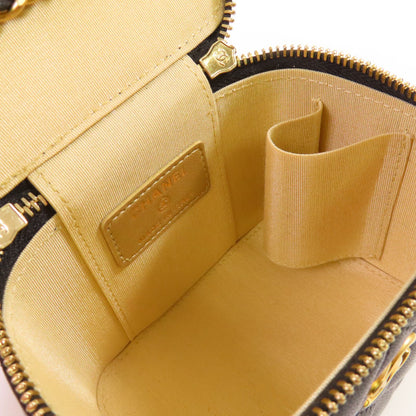 Chanel Black Sheepskin Leather Mini Vanity Case Shoulder Bag Lambskin (sheep Leather)