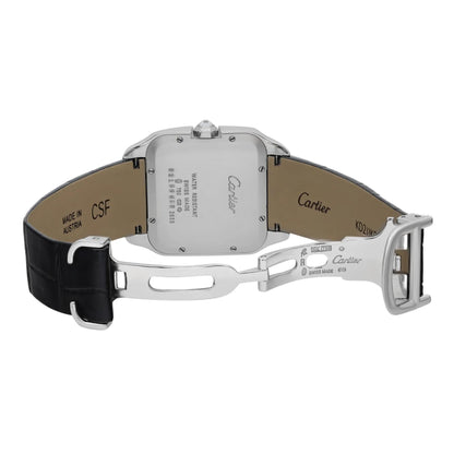Cartier Santos-dumont 18K White Gold Silver Dial Diamond Quartz Watch WH100251