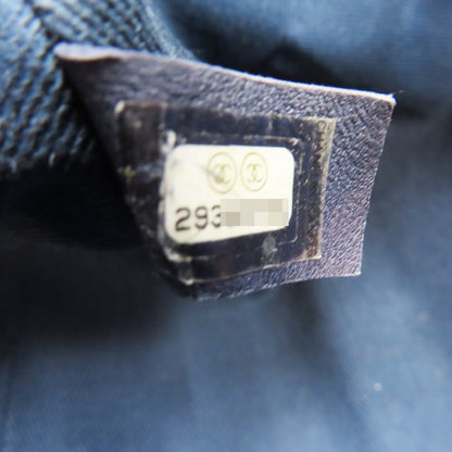 Chanel Coco Shoulder Handbag Blue Chevron Quilted Denim