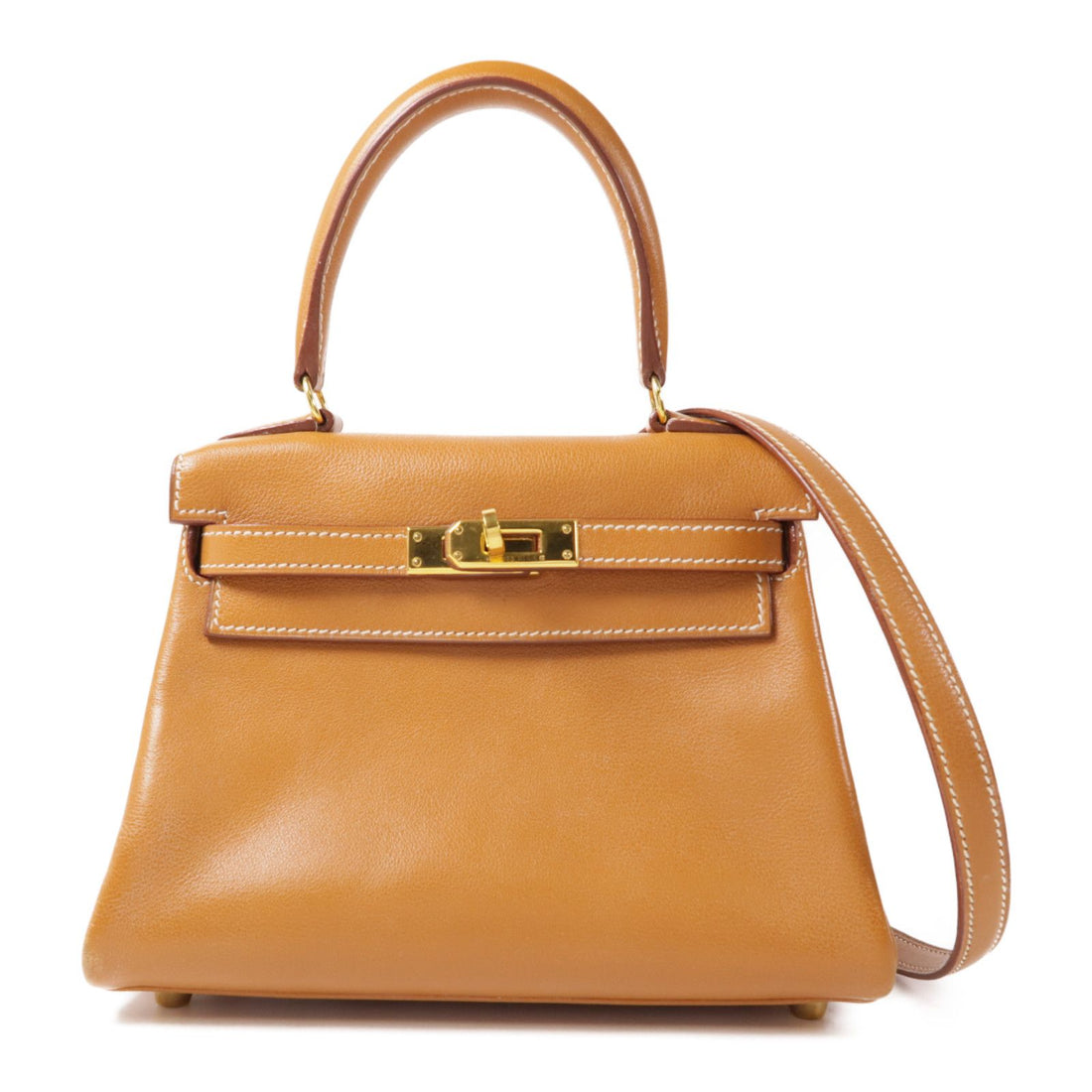 Hermes Gulliver Leather Kelly Mini Gold Hand-turned Shoulder Bag 2way Shoulder Bag Gold Brown Gold Gulliver Leather Calf