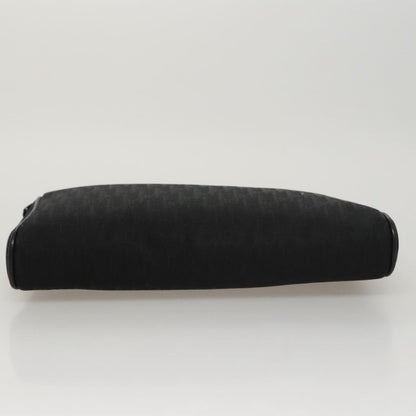 Christian Dior Trotter Canvas Clutch Bag Black Auth