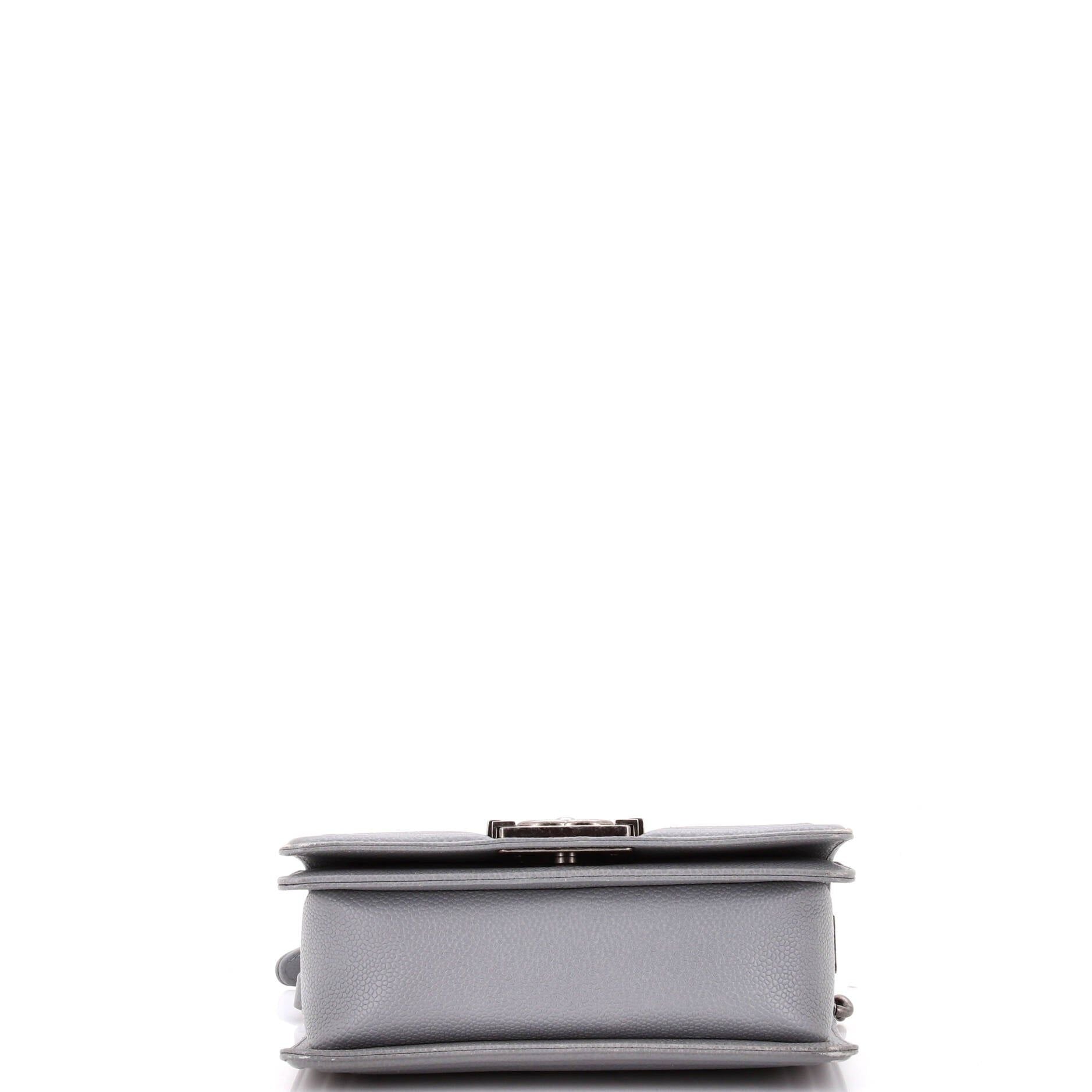 Chanel Boy Flap Bag Chevron Caviar Small