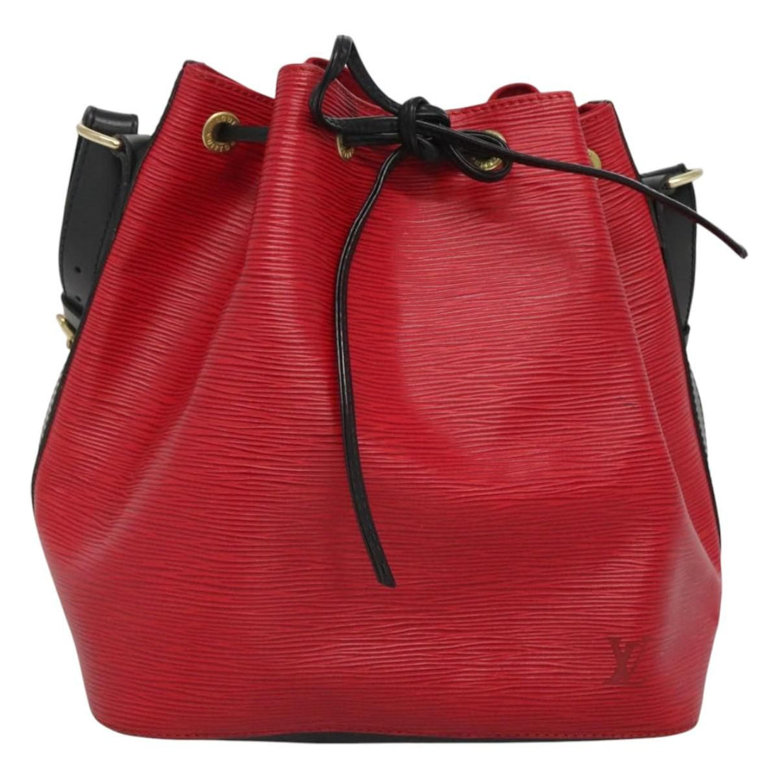Louis Vuitton Epi Petit Noe Shoulder Bag Bicolor Black Red M 44017 Lv Auth