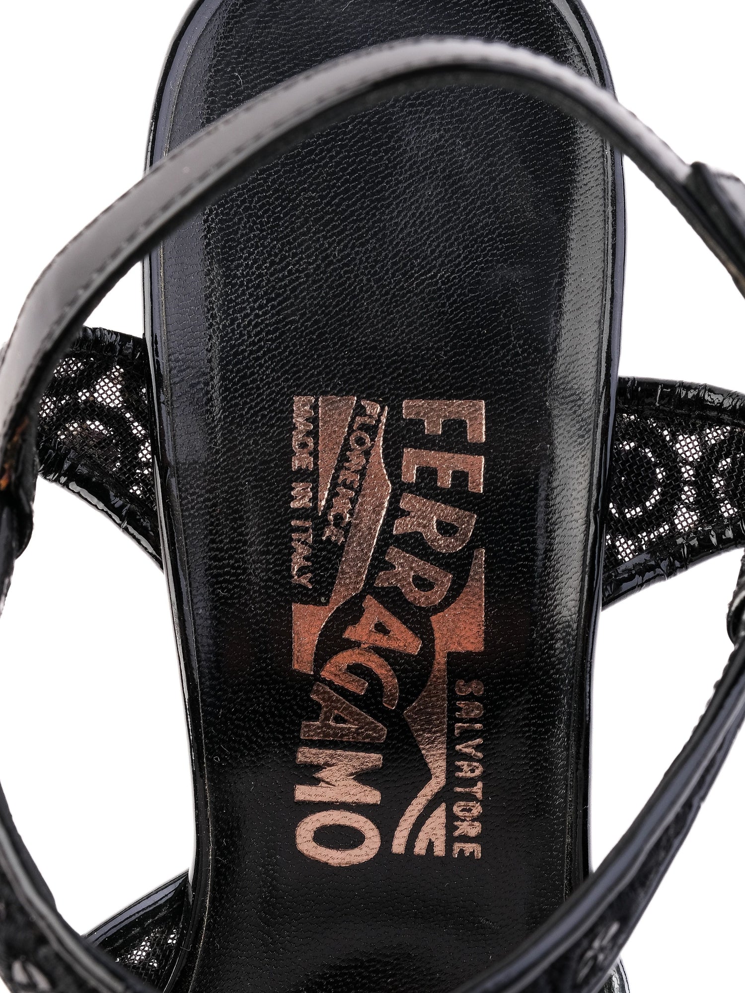 Excellent Salvatore Ferragamo Black High-Heeled Sandals Size 38