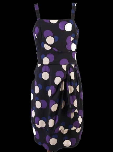 Excellent Marc Jacobs Silk Sleeveless Dress Size M Polka Dots