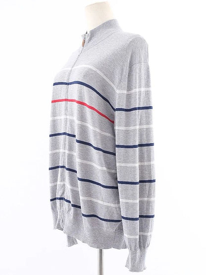 Excellent Brunello Cucinelli Gray Cotton Stripe Sweater Size XL