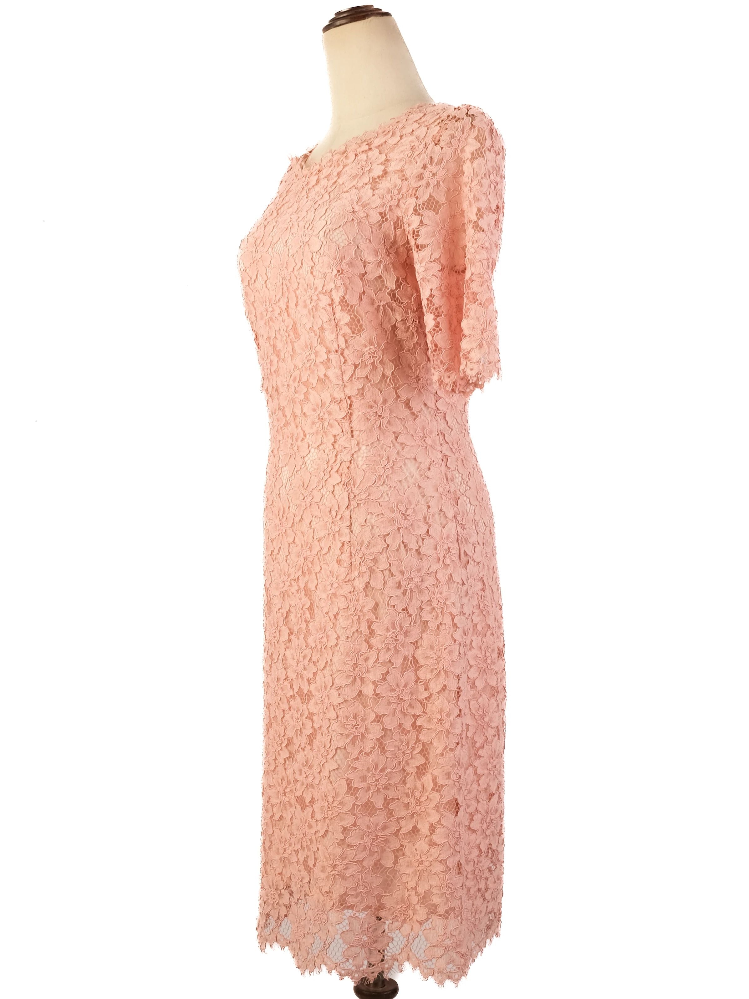 Excellent Hugo Boss Pink Lace Dress Size S Floral Pattern