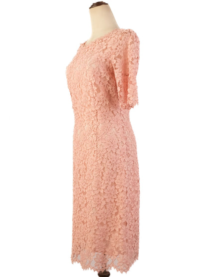 Excellent Hugo Boss Pink Lace Dress Size S Floral Pattern