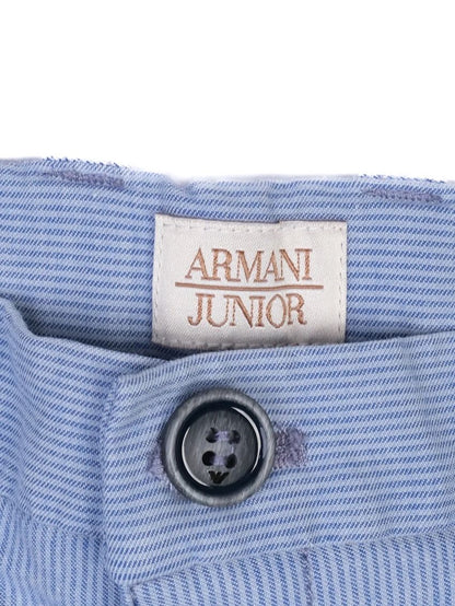 Excellent Armani Junior Blue Cotton Striped Shorts Size 10 for Kids