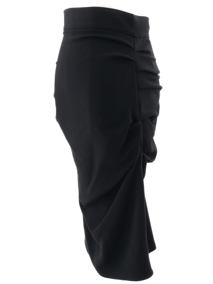 Excellent Elisabetta Franchi Black Ruched Pencil Skirt XS