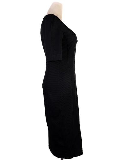 Perfect Emporio Armani Black Nylon Dress Size S V-Neck Short Sleeves