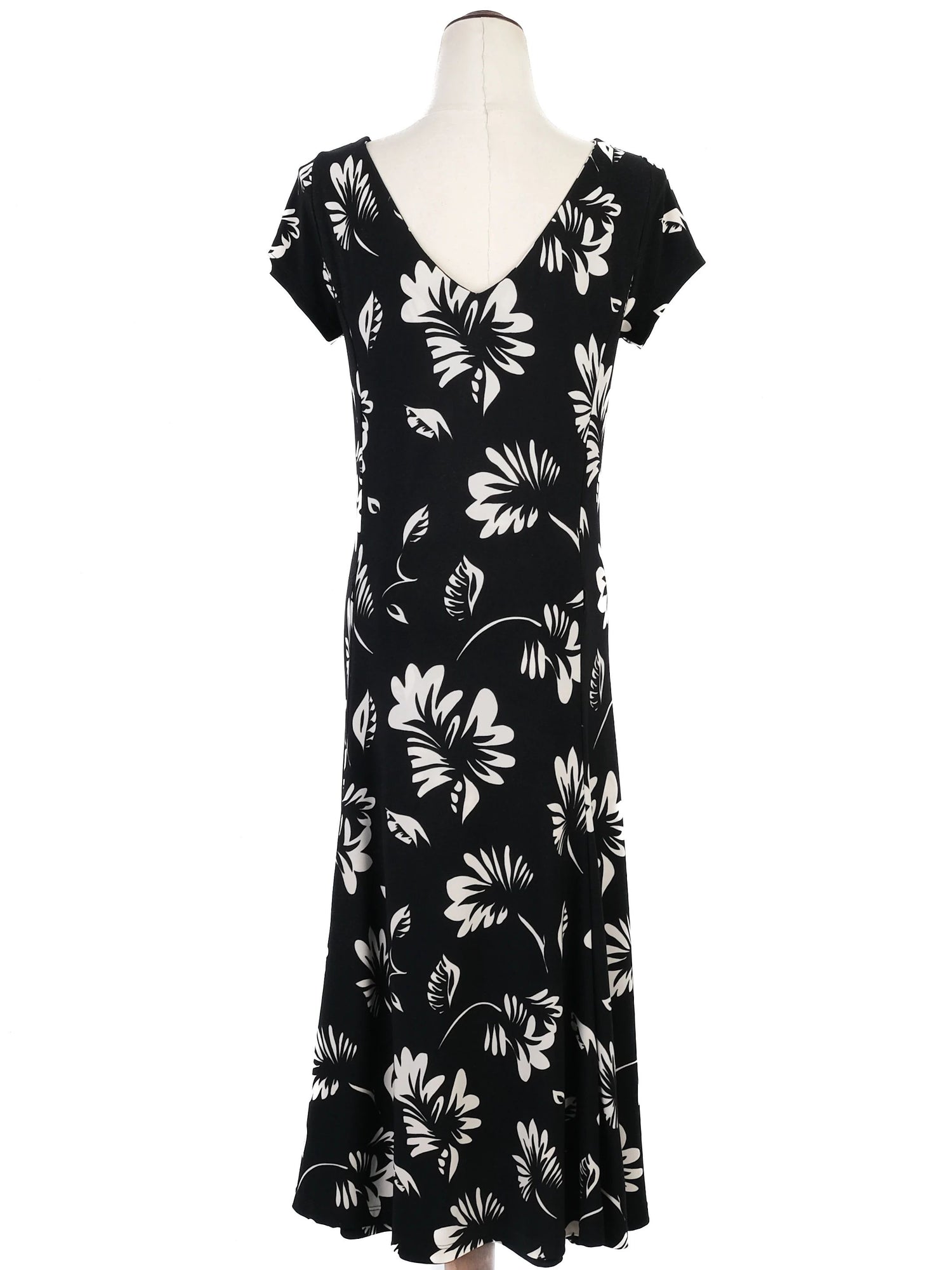 Excellent Ralph Lauren Black Floral Dress Size S Women&