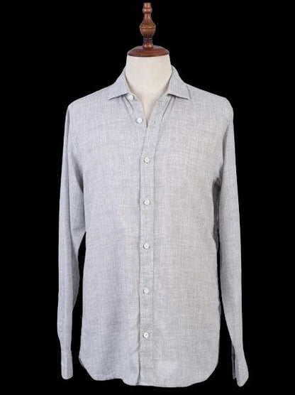 Ermenegildo Zegna Gray Long-Sleeve Button-Up Shirt Excellent Condition
