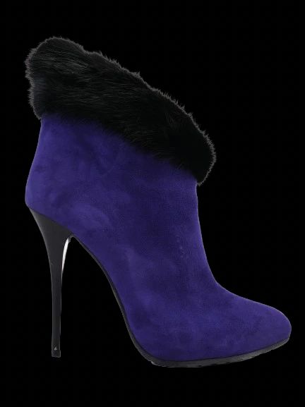 Perfect Giuseppe Zanotti Purple Leather High-Heeled Ankle Boots Size 37.5