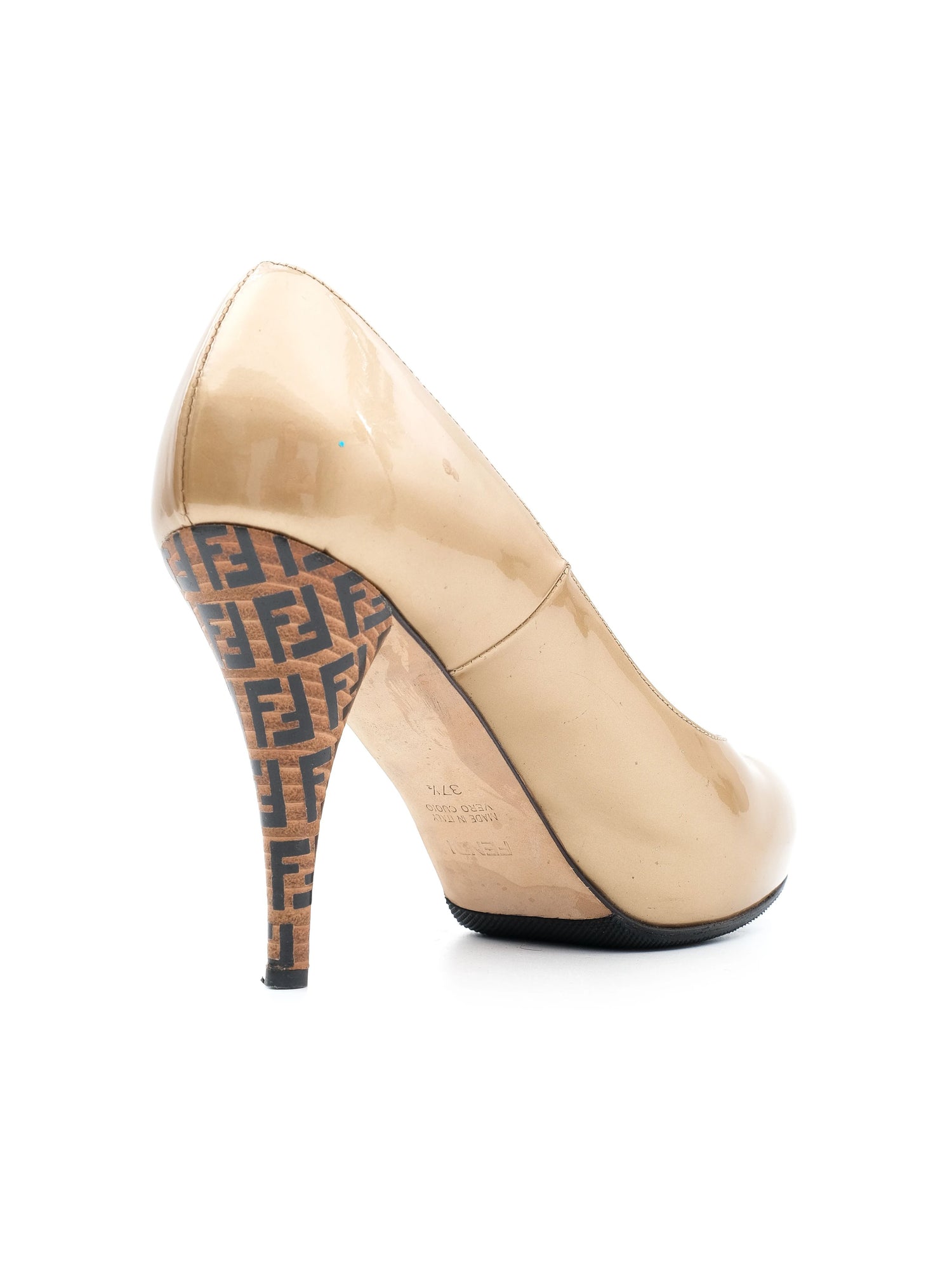 Excellent Fendi Orange Leather High-Heeled Shoes Size 37.5