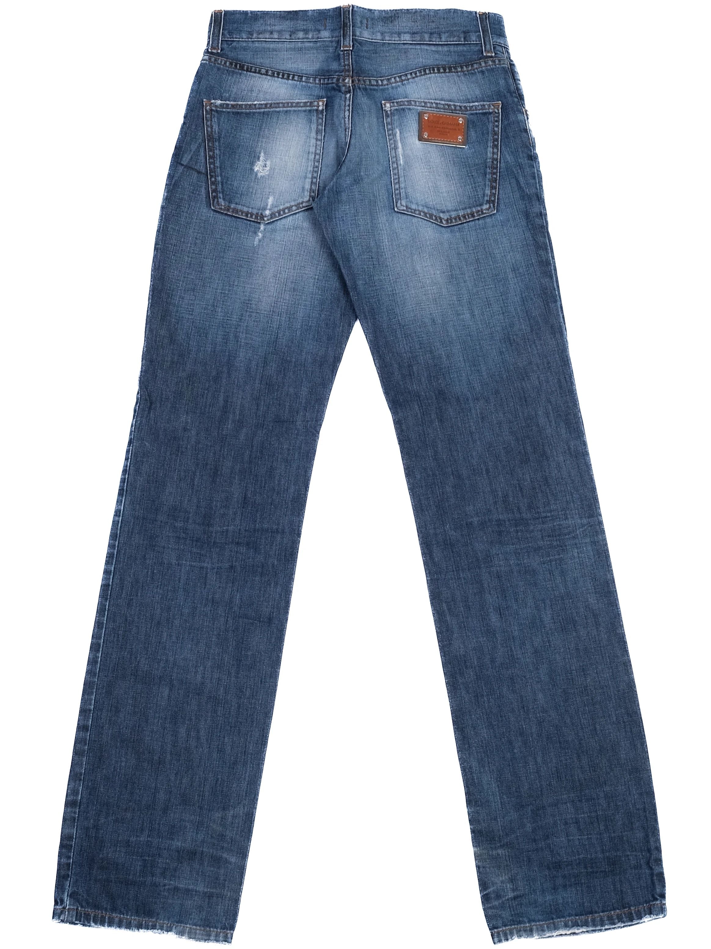 Excellent Dolce Gabbana Blue Distressed Jeans Size XS Men