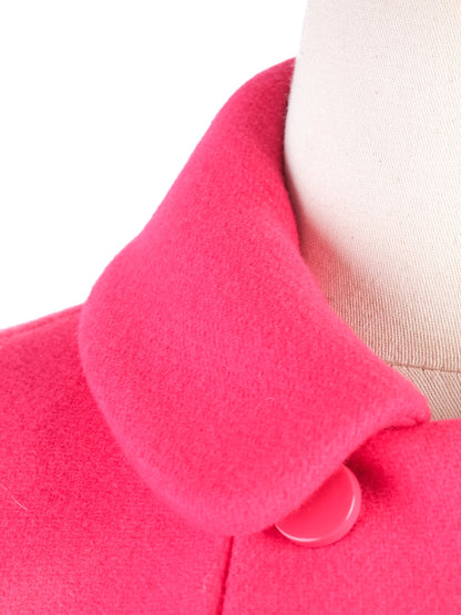 Excellent Tara Jarmon Pink Wool Double-Breasted Coat Size L